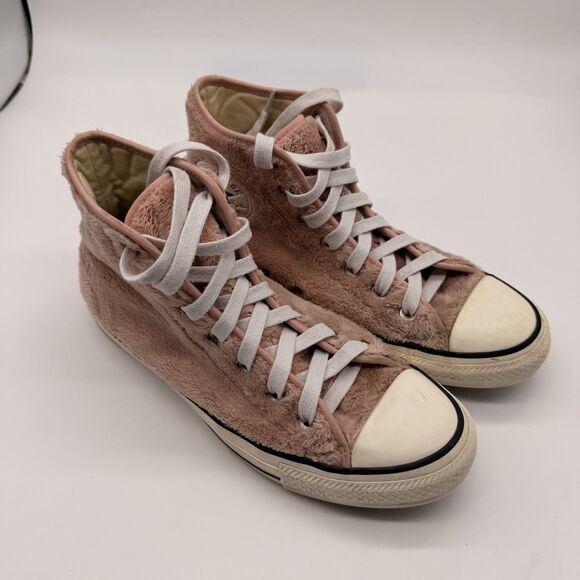 CONVERSE Chuck Taylor All Star High Top Woman's Pink Faux Fur Sneakers Size 7.5 - Picture 2 of 7